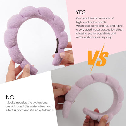 Spa-Stirnband Damen Schwamm-Stirnband Gesichtspflege 2er Set Wolke Frottee Stirnband