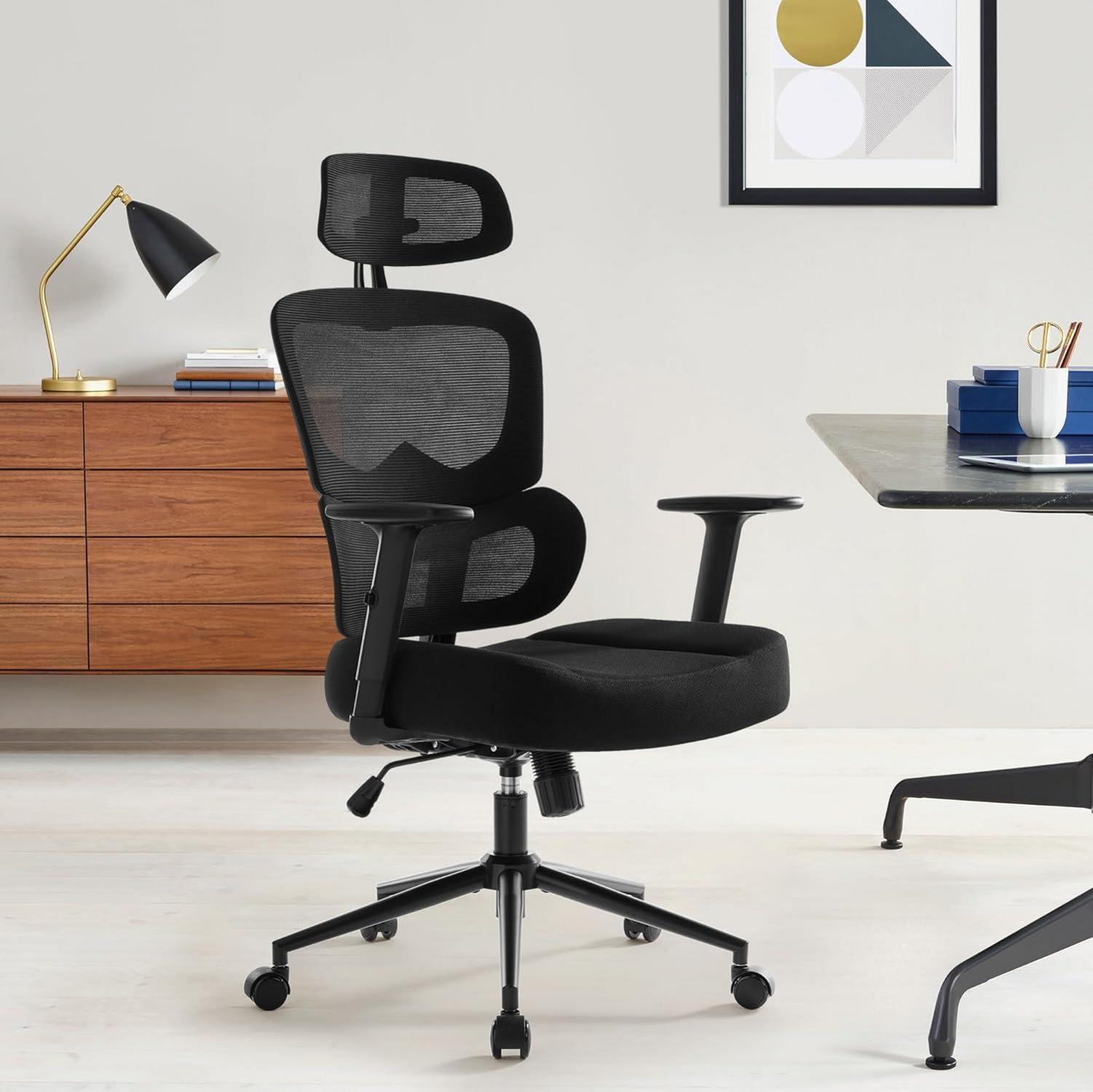 IWMH Großer Ergonomischer Bürostuhl Schwarz