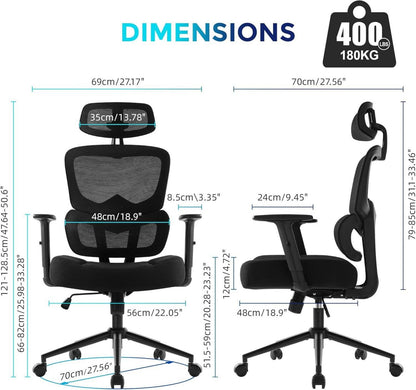 Ergonomischer Bürostuhl mit Memory-Schaumstoff und 500 Pfund Tragkraft