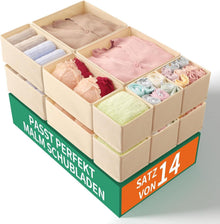 Schubladen Organizer für Malm Kommode, 14-teilig, Beige