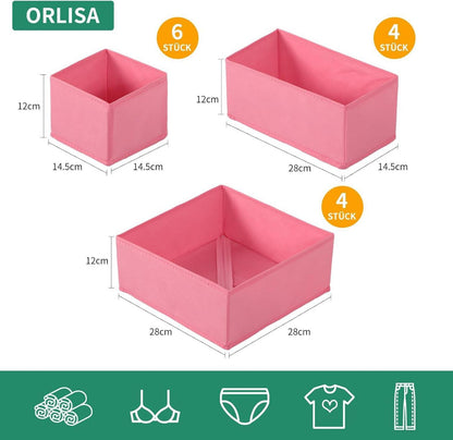 Malm Schubladen Organizer Set 14-teilig, faltbar waschbar flexibel kombinierbar