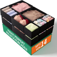 Schubladen Organizer Set für Malm Kommode 14-teilig Schwarz