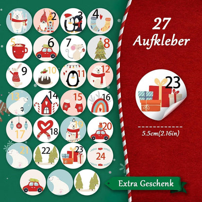 Kiaitre Adventskalender zum Befüllen Stoff 24 Jutesäckchen