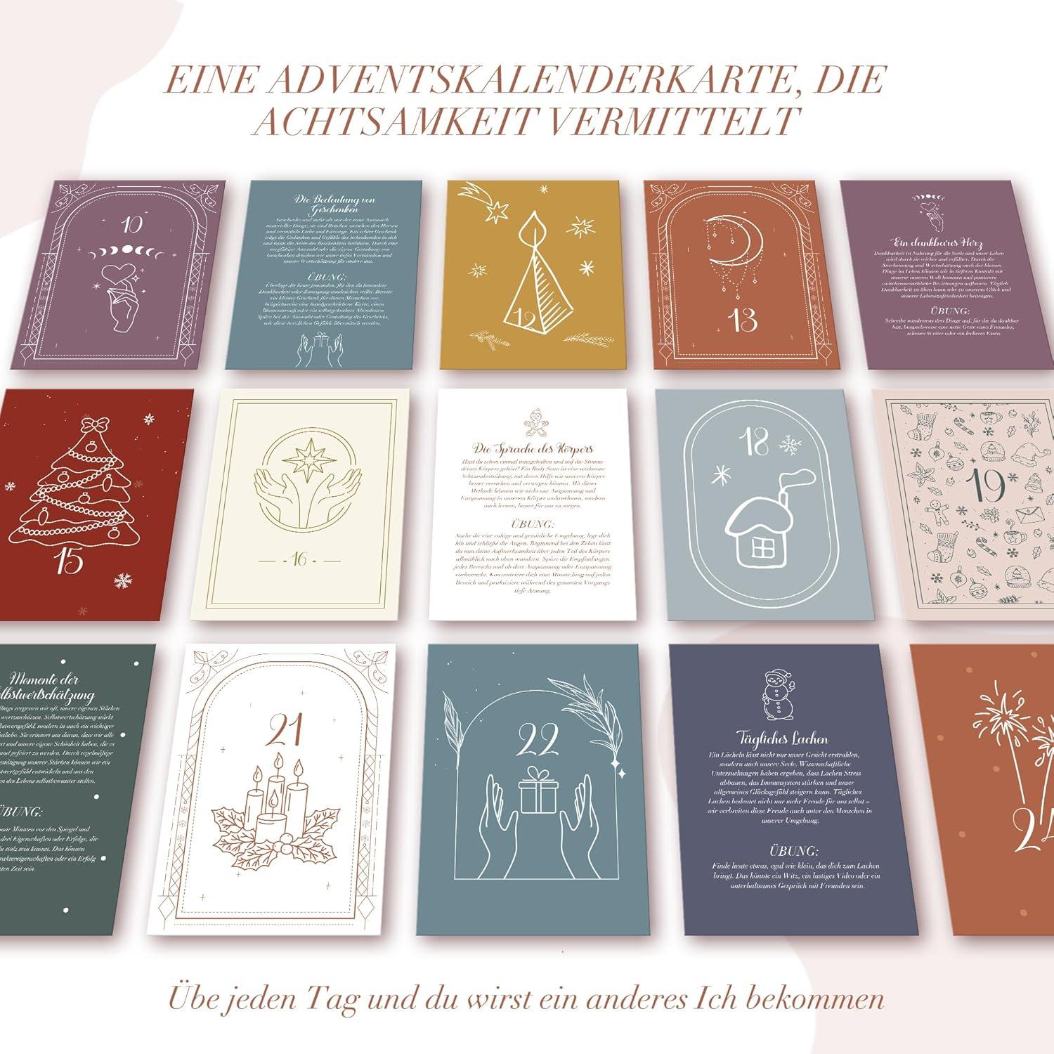 Achtsamkeit Adventskalender 2024 mit 24 Botschaften