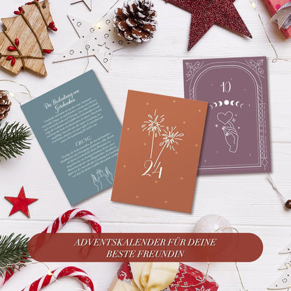 Adventskalender 2024 für Frauen Freundin 24 Impulse Holzständer