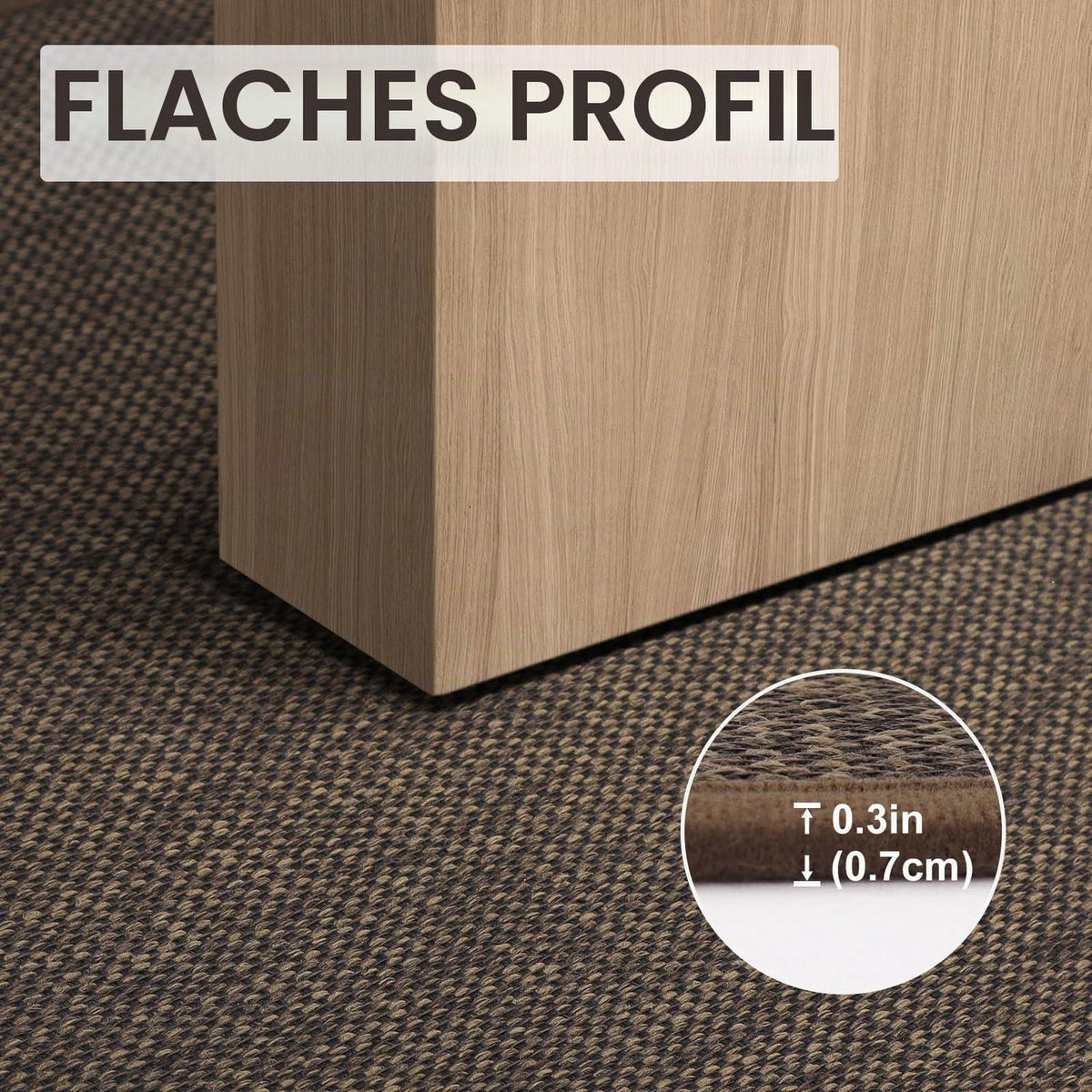 Fussmatte Innen 90x150 cm – Rutschfest & Waschbar Braun