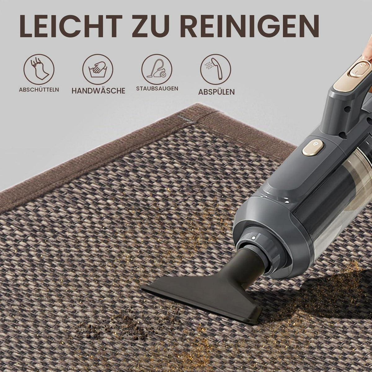 Fussmatte Innen 90x150 cm – Rutschfest & Waschbar Braun