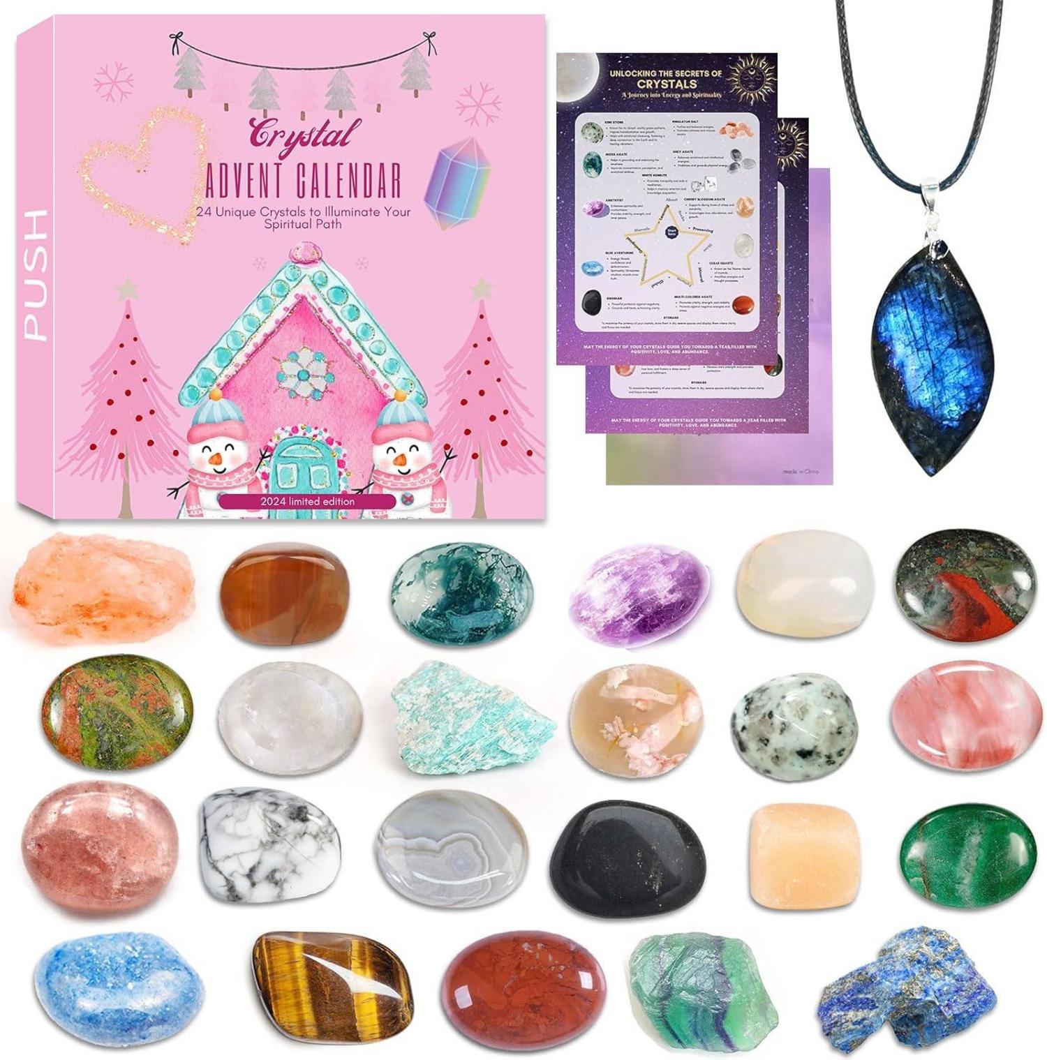 Edelstein Adventskalender 2024 Weihnachten Countdown Kristall