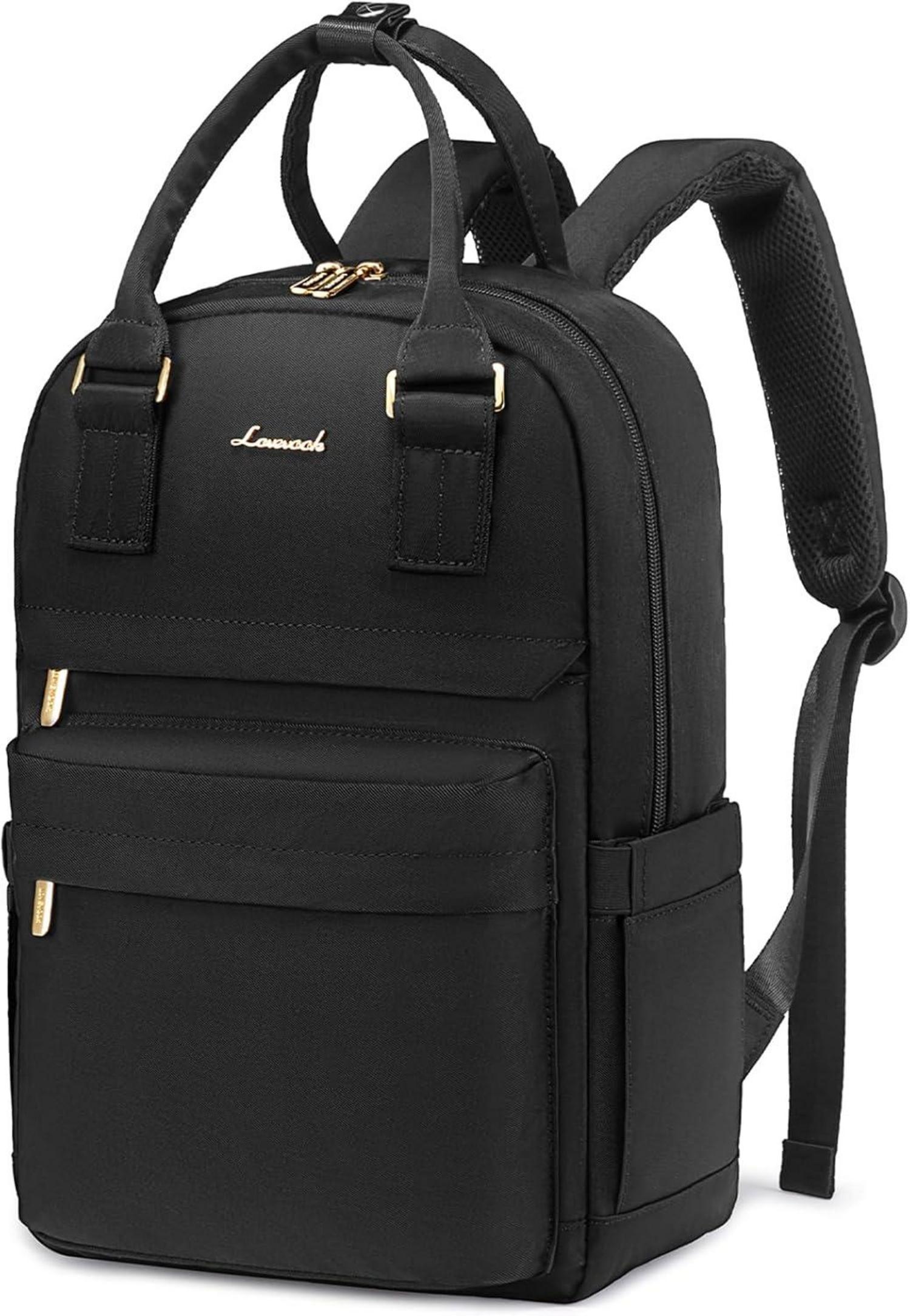 Moderne LOVEVOOK Schulrucksack Mädchen 14 Zoll Laptop Schwarz