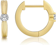 Creolen Silber 925 mit Zirkonia Stein Hypoallergen Gold