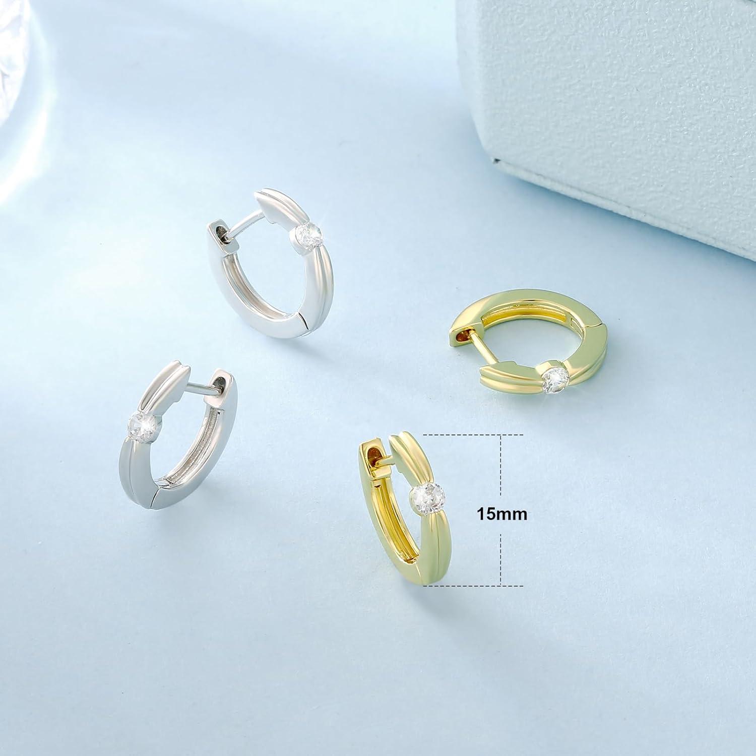 Silber 925 Creolen Ohrringe mit Zirkonia Stein Damen Geschenk