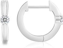 Elegante Silber 925 Creolen mit Moissanit für Damen