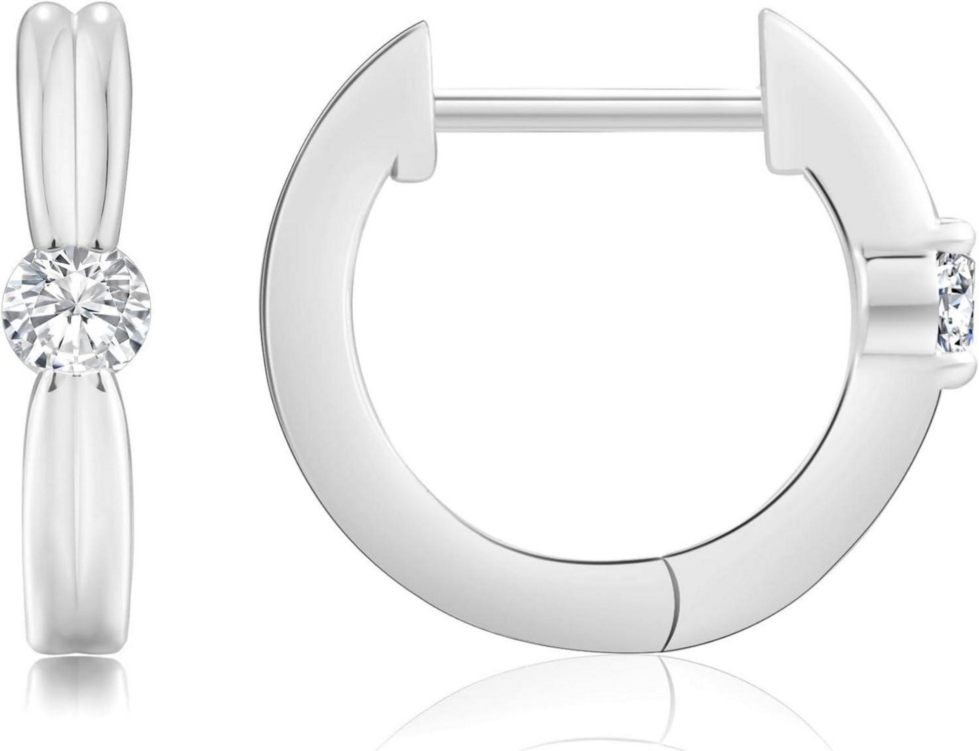 Silber Creolen Damen mit Zirkonia Stein hypoallergen 925