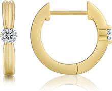 Silber Creolen Damen mit Moissanite Stein hypoallergen Design