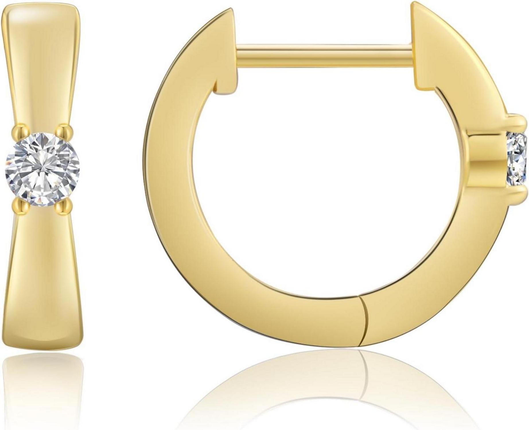 Creolen Ohrringe mit Zirkonia Stein Silber 925 hypoallergen