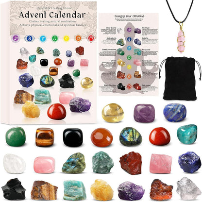 Adventskalender 2024 Chakra-Kristalle Weihnachts Countdown