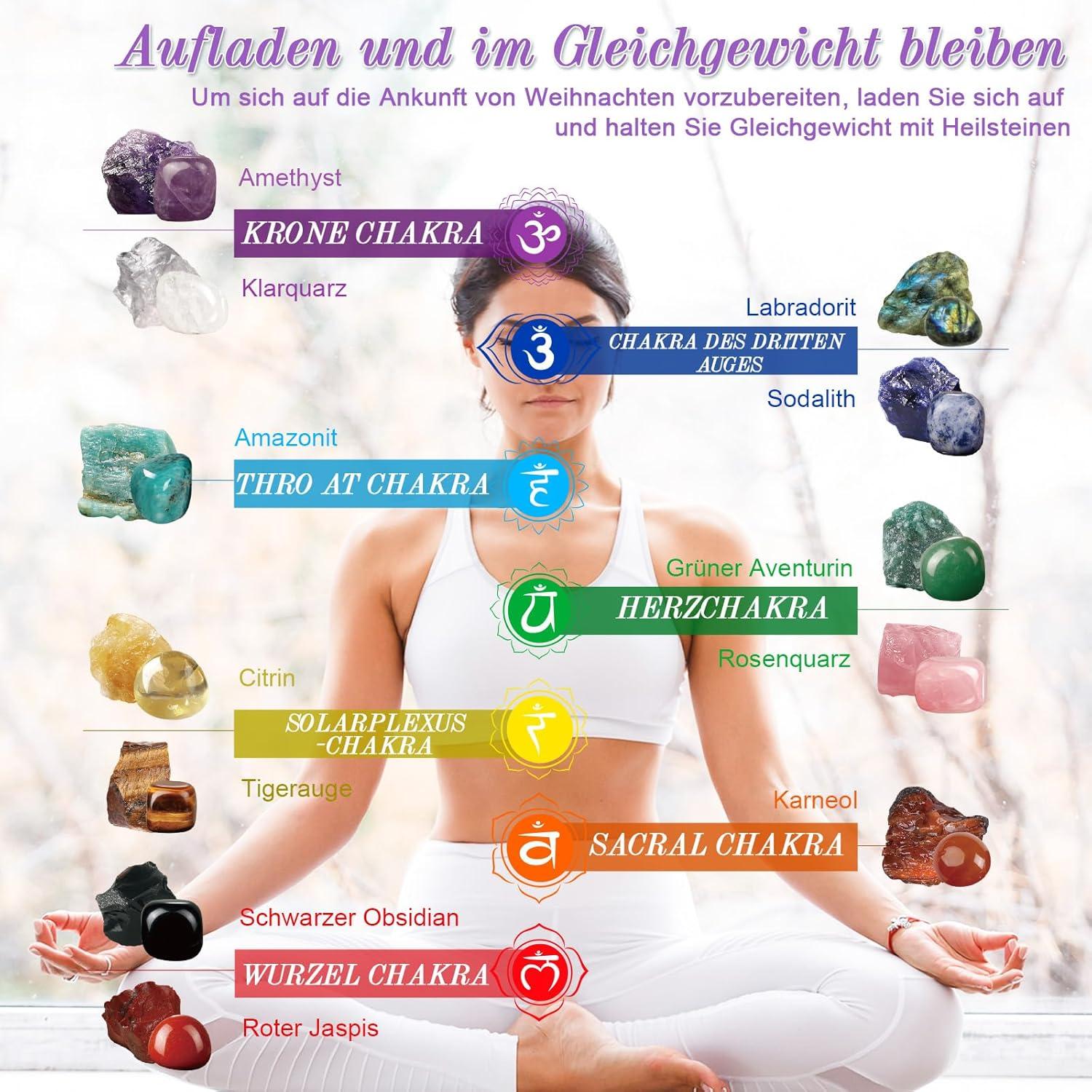 Adventskalender 2024 Chakra-Kristalle Weihnachten Geschenkidee für Frauen und Kinder