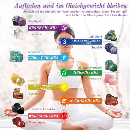 Adventskalender 2024 Chakra-Kristalle Weihnachten Geschenkidee für Frauen und Kinder