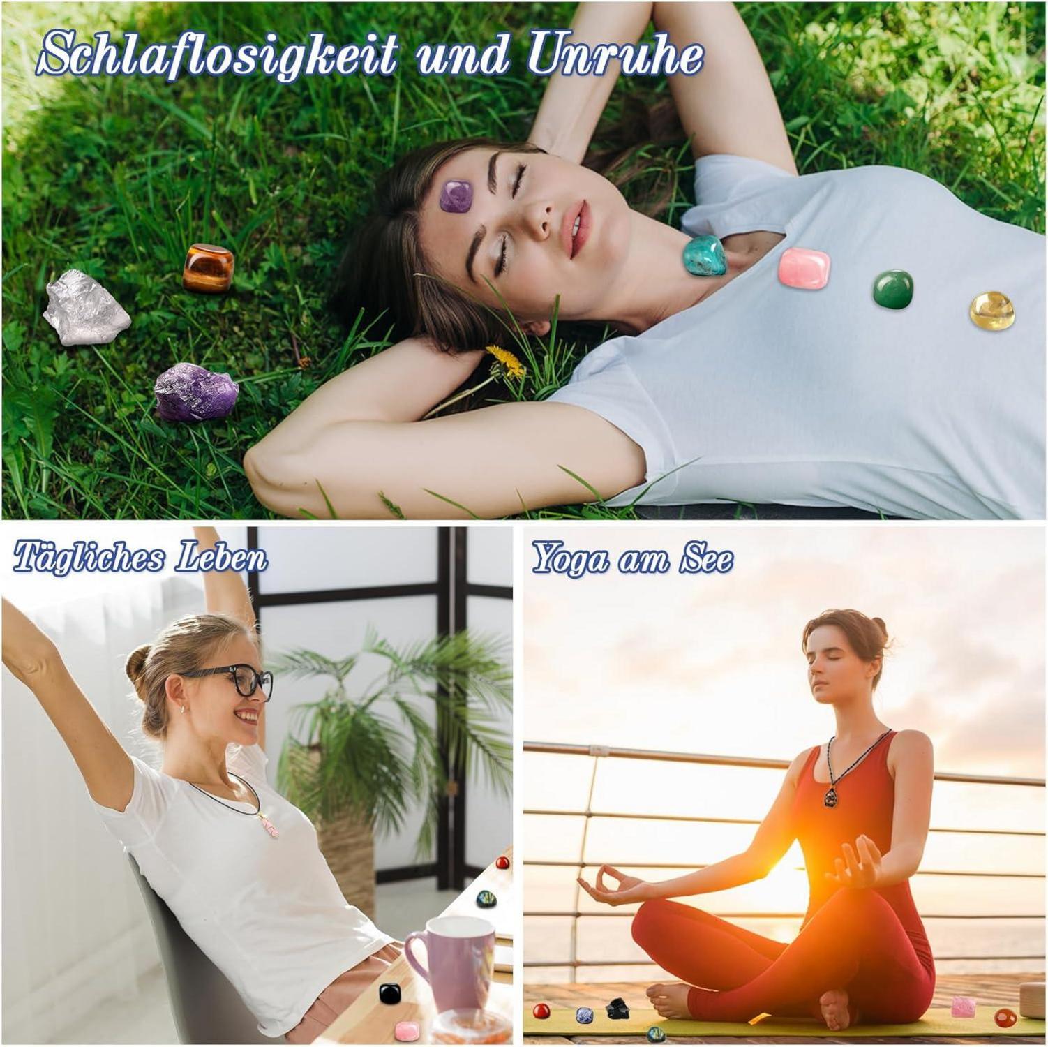 Adventskalender 2024 Chakra-Kristalle Heilkristalle Set 24 Steine Countdown
