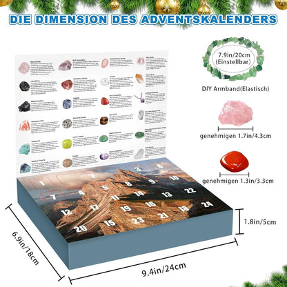24-tägiger Kristalle und Mineralien Weihnachts-Adventskalender 2024 für Kinder