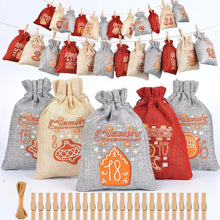 Adventskalender zum Befüllen Kinder Stoffbeutel 24 Säckchen