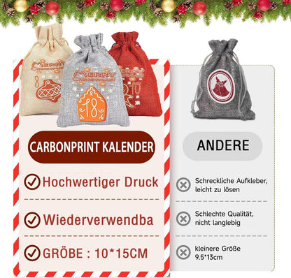 Adventskalender zum Befüllen Kinder Weihnachtskalender 24 Säckchen