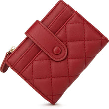 Damen Bifold Leder Geldbörse Kleines Portemonnaie Rot