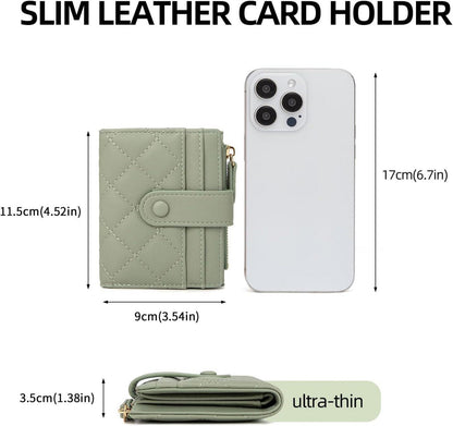 Kleines Bifold Leder Portemonnaie mit Mehreren Fächern - Rosa
