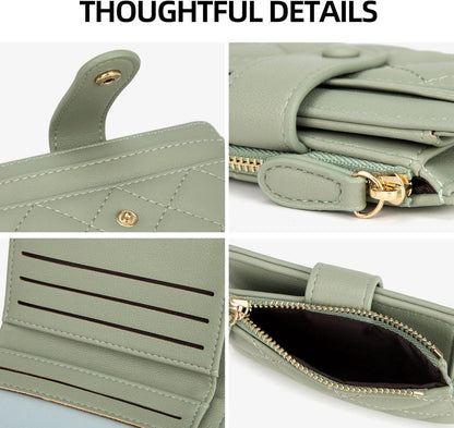 Kleines Damen Bifold Leder Portemonnaie mit Mehreren