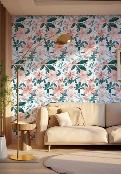Florale Selbstklebende Tapete PVC Vinyl 44x300cm Wanddeko