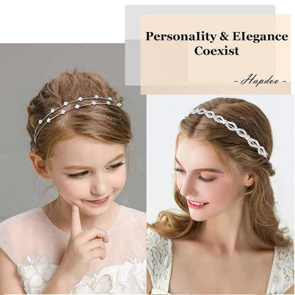 Braut Haarband Strass Perle Kristall Tiara Elegante Hochzeit - 4er Set