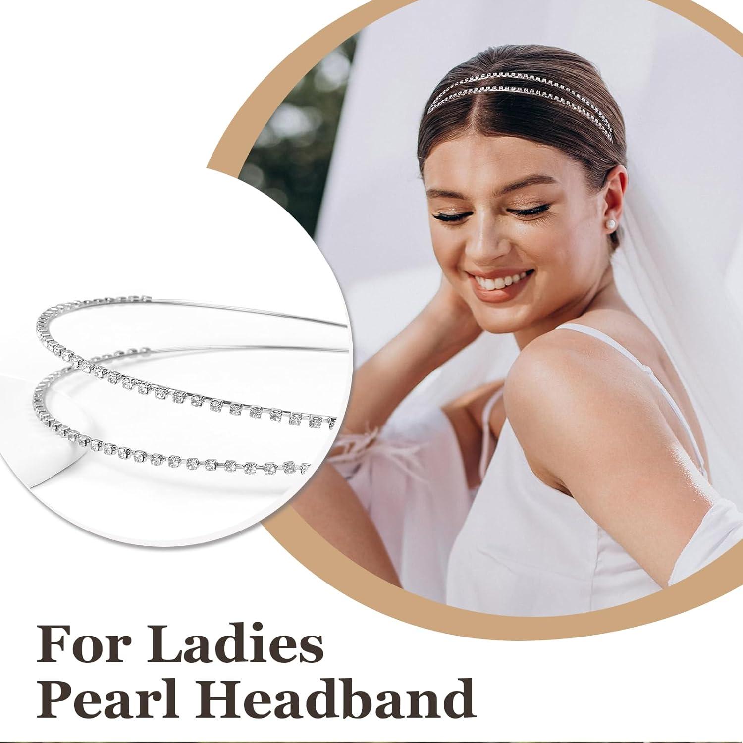 Braut Haarband Strass Perle Hochzeit Haarschmuck FloralGrace