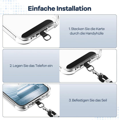 Caslord Handykette Universal Lanyard 2 Stück 4 Pad Einstellbar Schwarz Gold