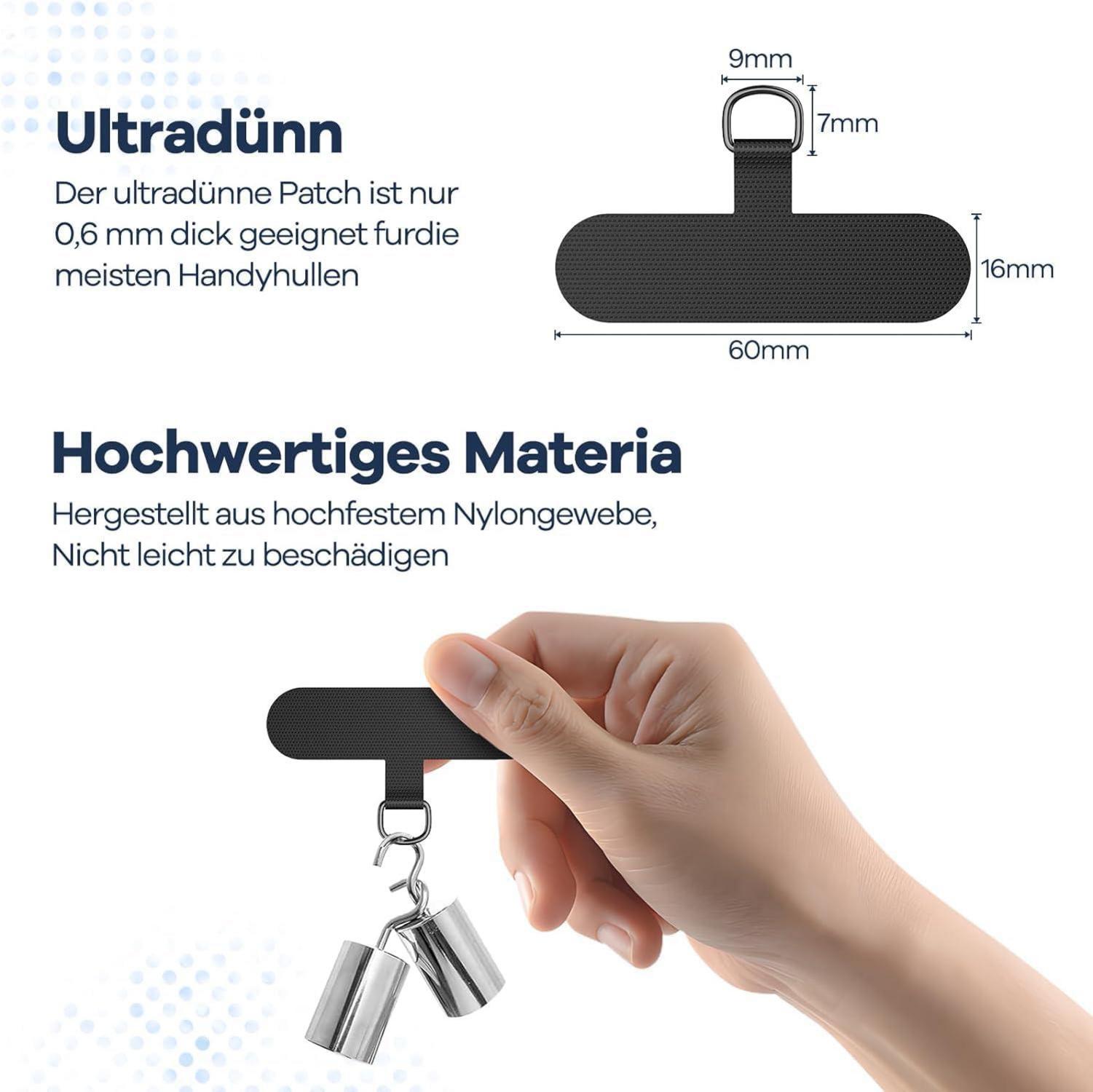 Handykette Universal Schwarz Gold 2 Stück mit 4 Pads