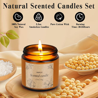 Duftkerze Set Sojawachs ätherische Öle 4x Geschenkidee Frauen