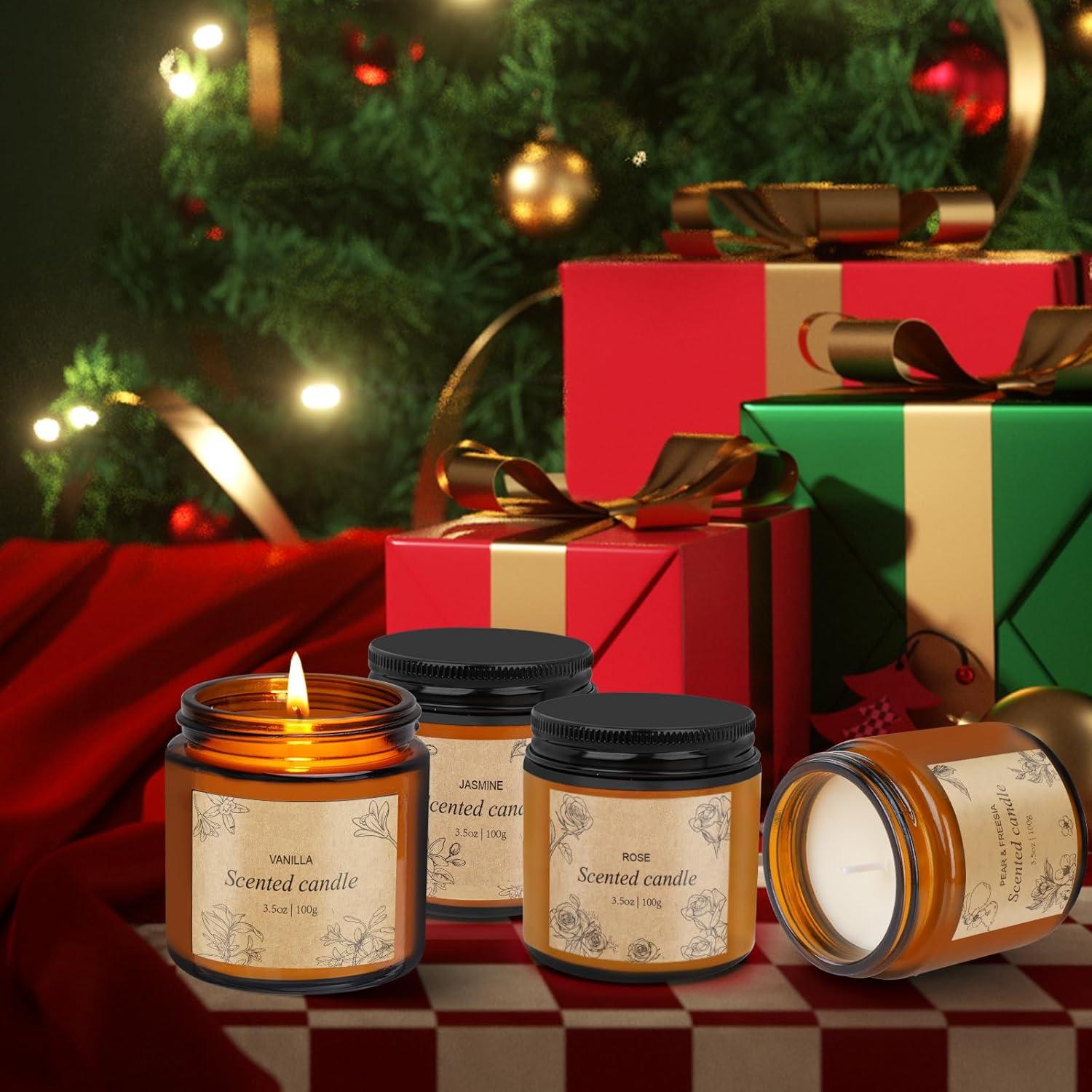 Duftkerzen Set 4er Geschenke Frauen Sojawachs Ätherische Öle