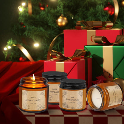 Duftkerzen Set 4er Geschenke Frauen Sojawachs Ätherische Öle