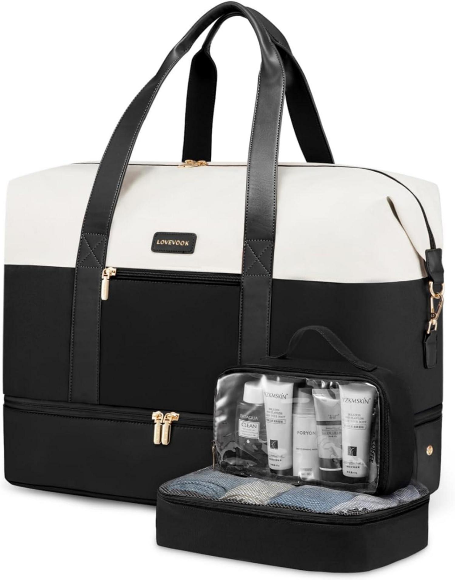 Große Reisetasche Weekender mit Schuhfach für Damen, Handgepäck 56L