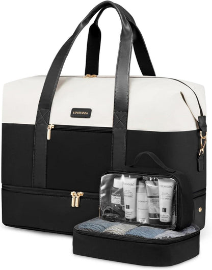 Große Reisetasche Weekender mit Schuhfach für Damen, Handgepäck 56L