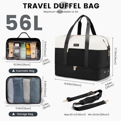 Weekender Reisetasche Damen Handgepäck 56L Tasche