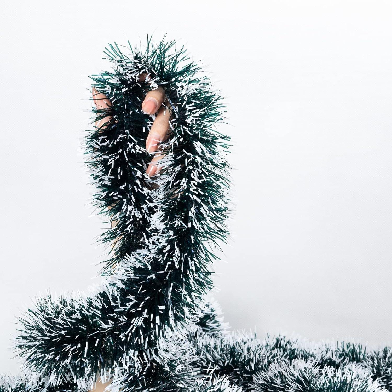 10M Weihnachtsgirlande Grün Lametta Weihnachten Deko für