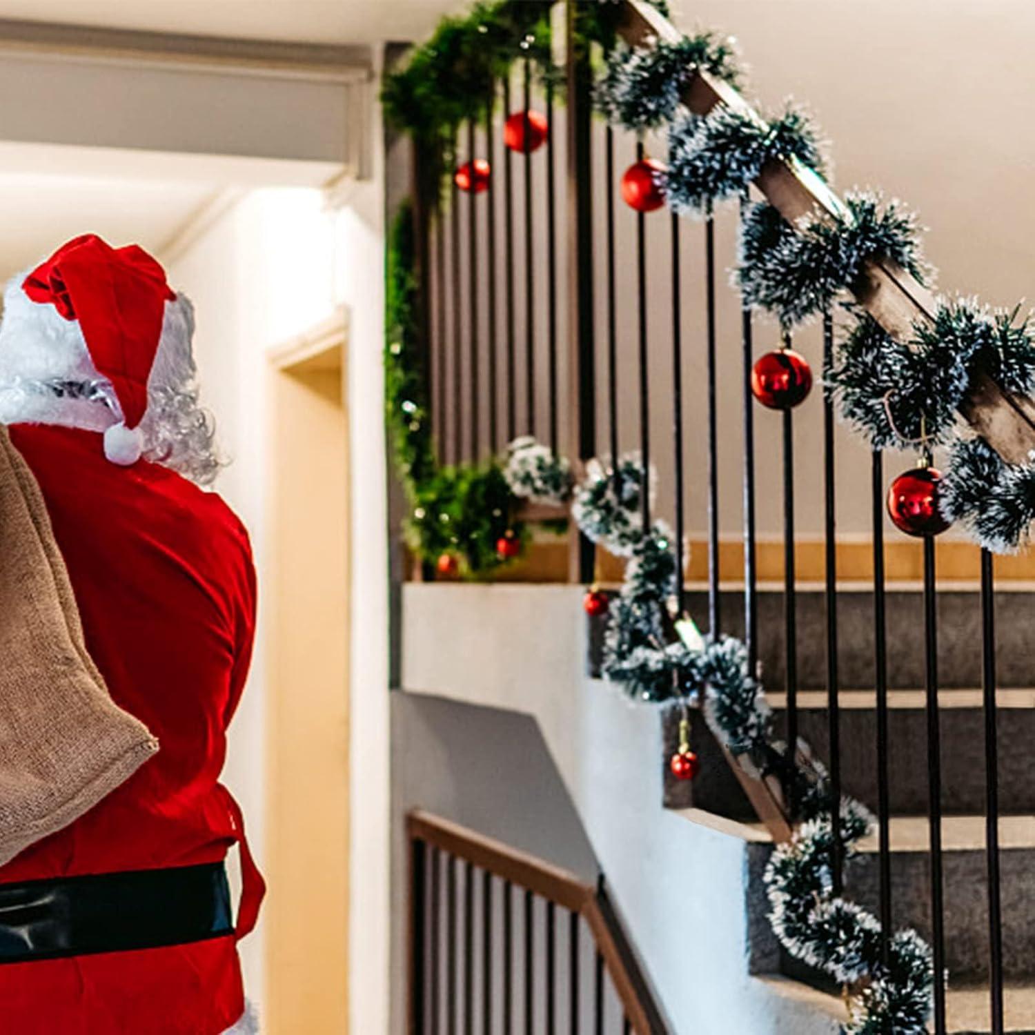 10m Weihnachtsgirlande Grün Lametta Weihnachtsdeko Party Kranz Outdoor Indoor