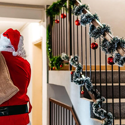 10m Weihnachtsgirlande Grün Lametta Weihnachtsdeko Party Kranz Outdoor Indoor