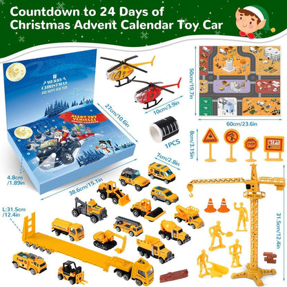 Adventskalender Autos Kinder Junge 2024 Fahrzeuge Legierung
