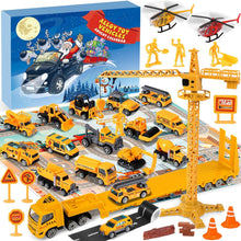 Adventskalender 2024 Autos Kinder Junge 24 Stück Legierung Baufahrzeug