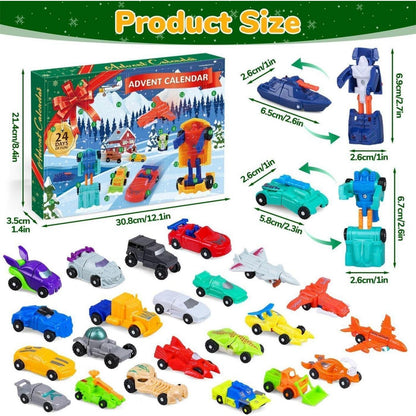 iZoeL Adventskalender Auto 2024 Kinder, 24 Verformungsauto