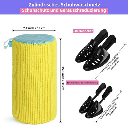 Schuhwaschbeutel 360° Reinigung 2er Pack Gelb Schuhe Waschbeutel