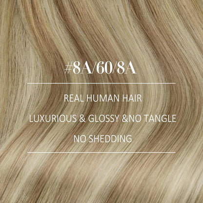 Echthaar Tressen Ombre 50cm - Hellbraun/Platinblond