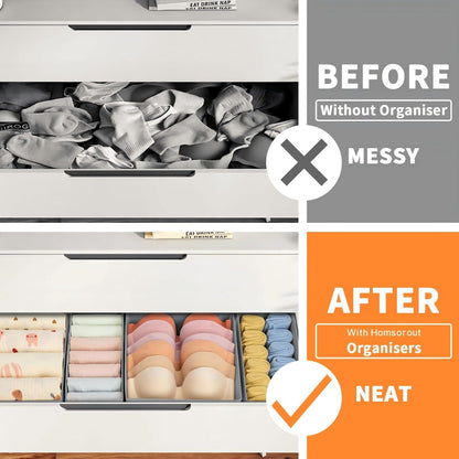 12er Set Schrank Organizer Boxen für Kleidung Socken - Faltbare Stoff