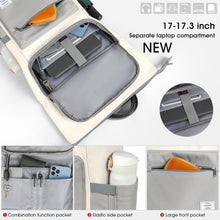 Lubardy Rolltop Rucksack Wasserdicht 17,3 zoll Beige Uni